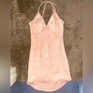 Privy Women’s Velour Light Pink Dress - **NEVER WORN**- size medium